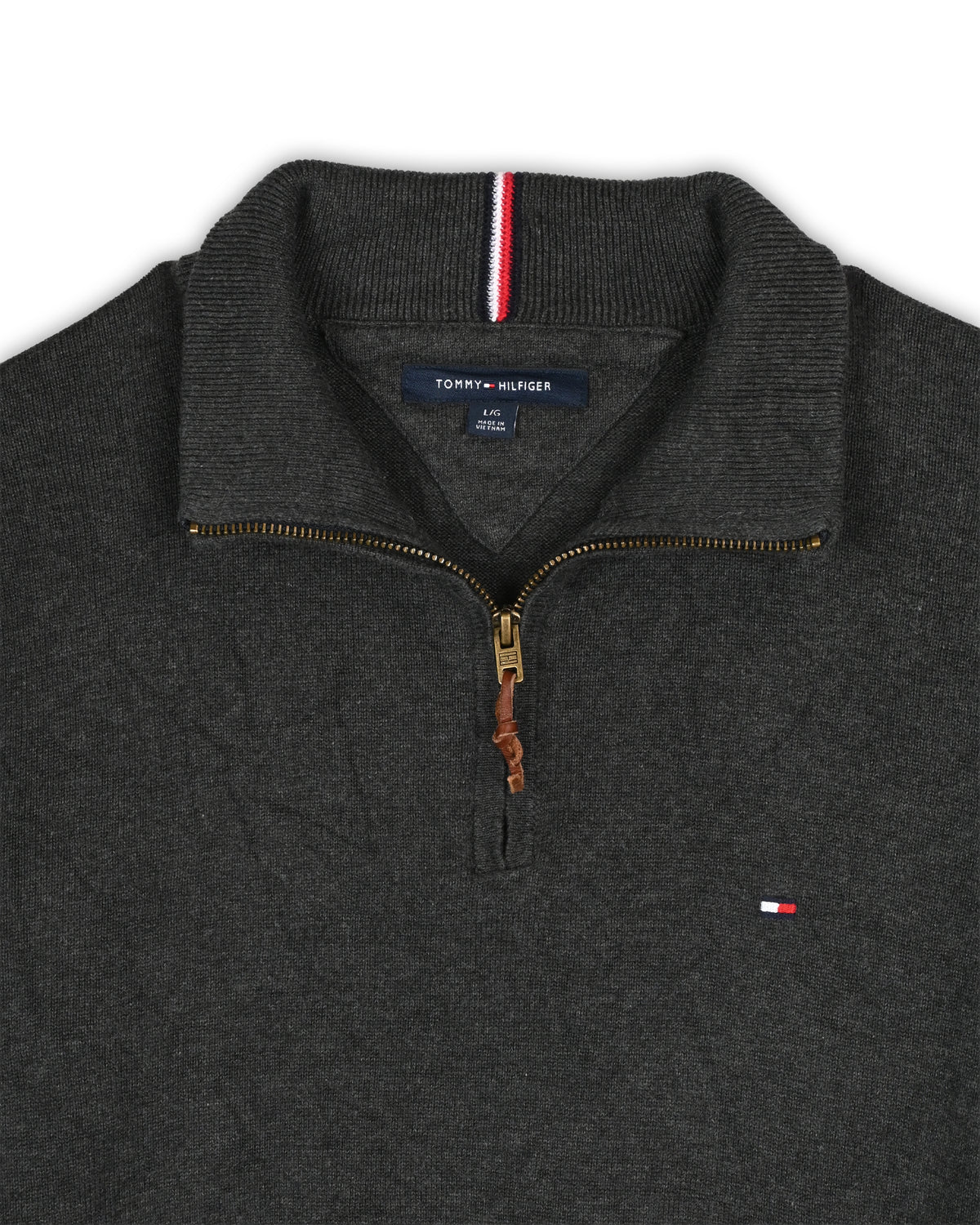 TOMMY HILFIGER QUARTER-ZIP KNIT - L