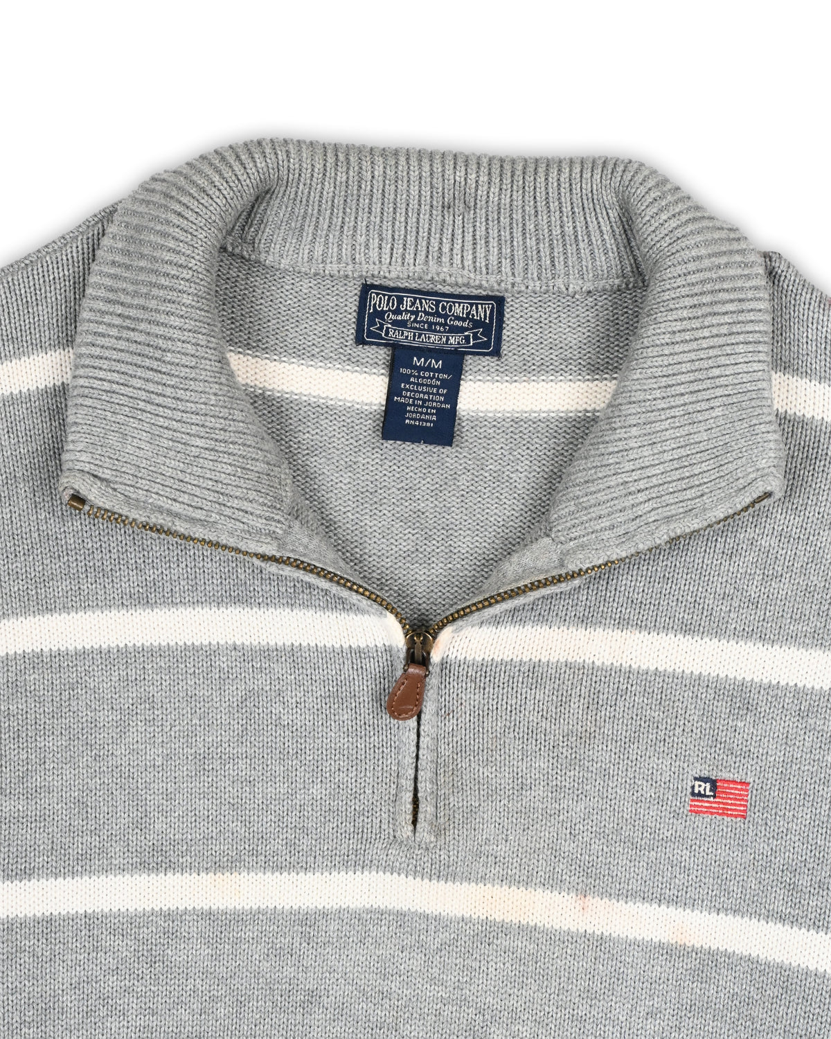 90'S POLO RALPH LAUREN QUARTER-ZIP KNIT - M