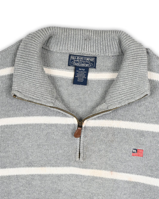 90'S POLO RALPH LAUREN QUARTER-ZIP KNIT - M