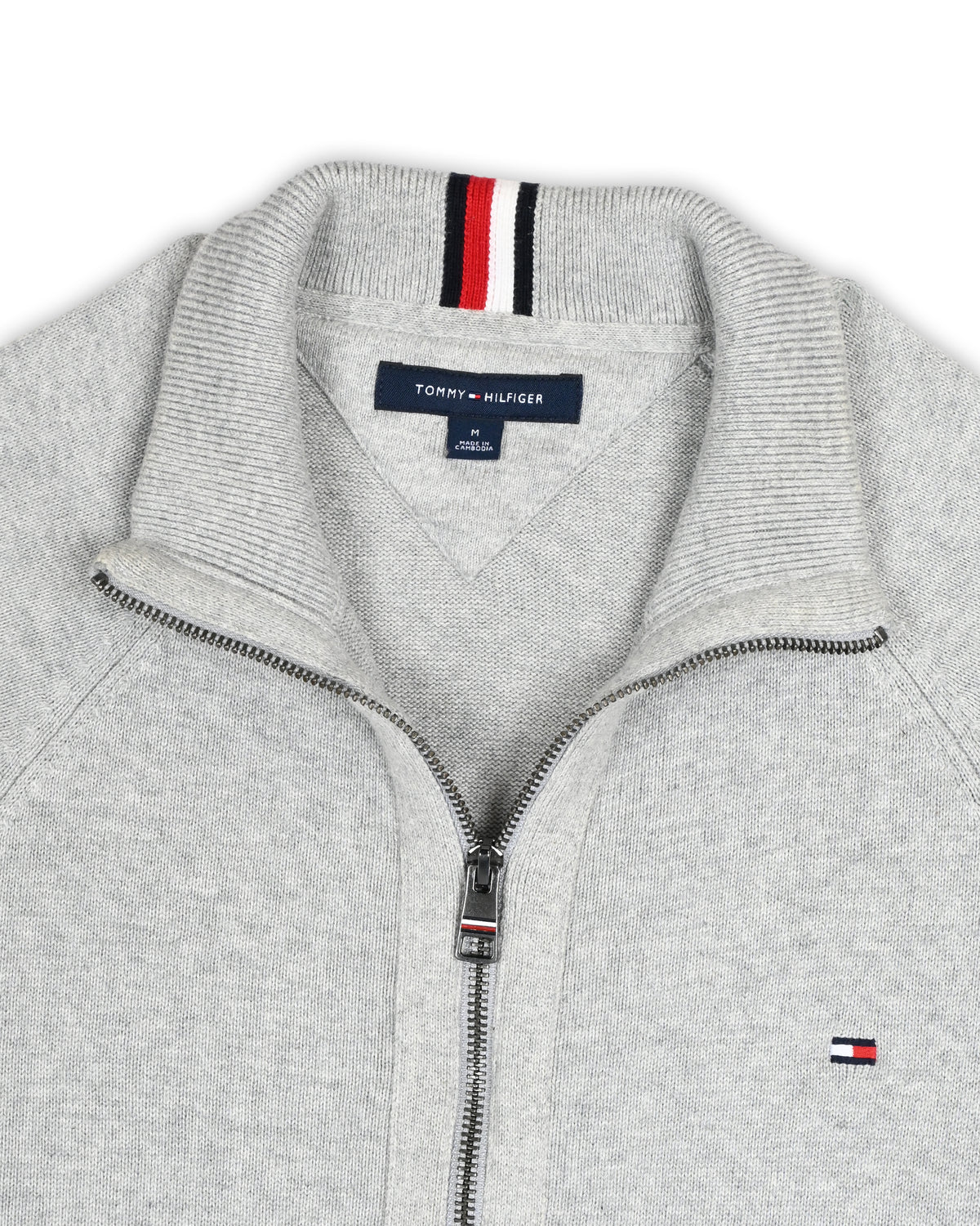 TOMMY HILFIGER ZIP-UP SWEATER - M