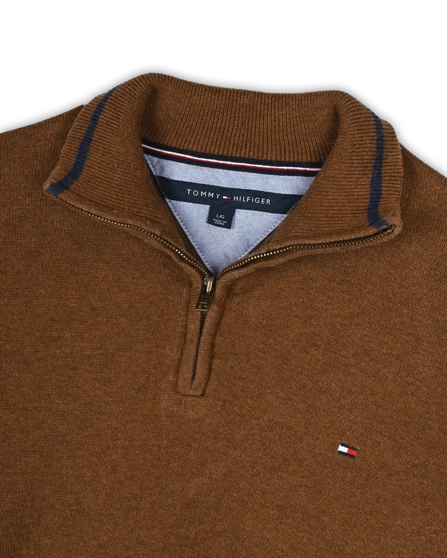 TOMMY HILFIGER QUARTER-ZIP KNIT - L