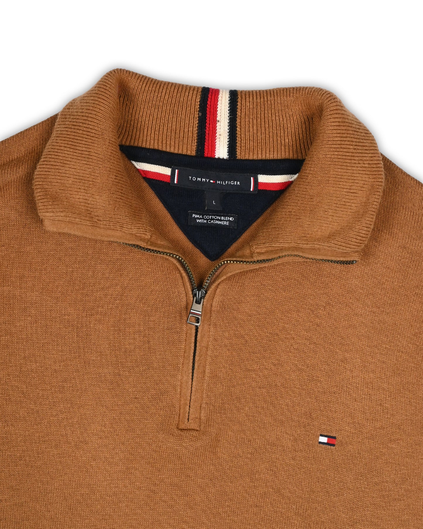 TOMMY HILFIGER QUARTER-ZIP KNIT - L