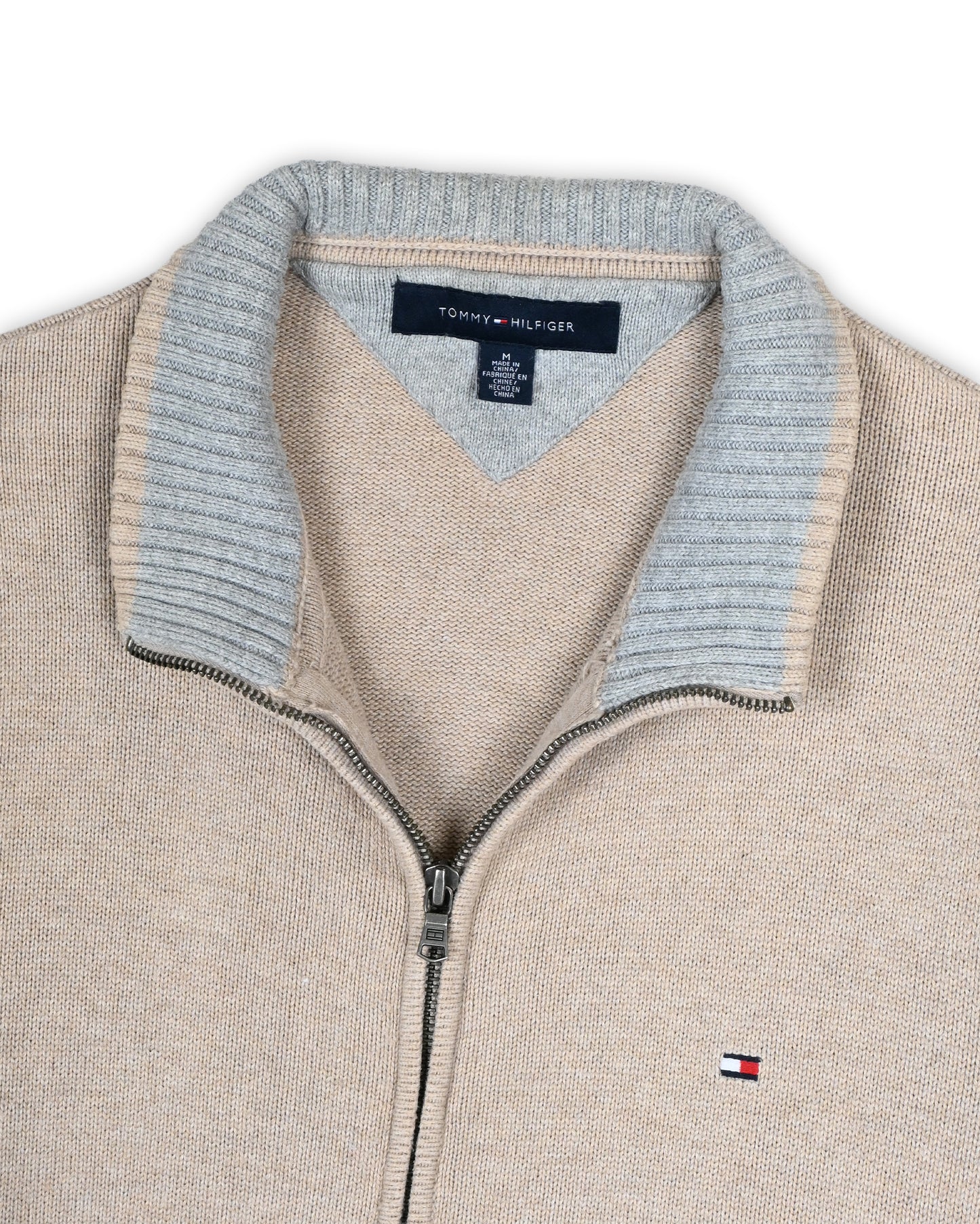 TOMMY HILFIGER ZIPPER SWEATER - M