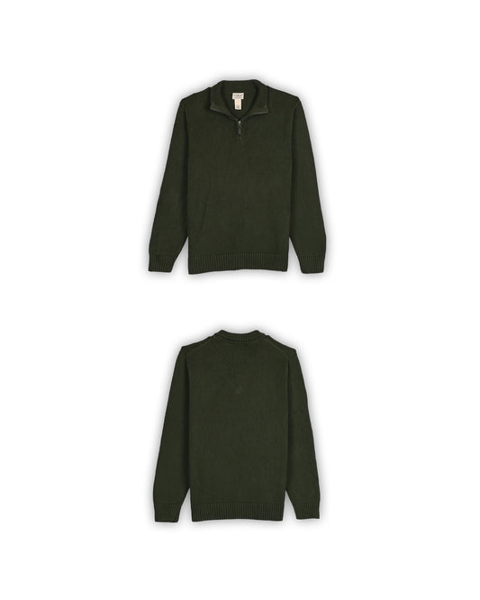 L.L.BEAN QUARTER-ZIP KNIT - L