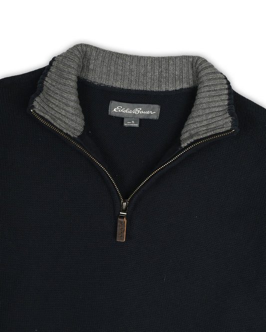 EDDIE BAUER QUARTER-ZIP KNIT - L