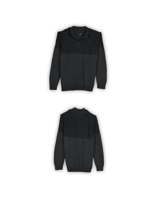 VINTAGE BAR QUARTER-ZIP KNIT - XXL