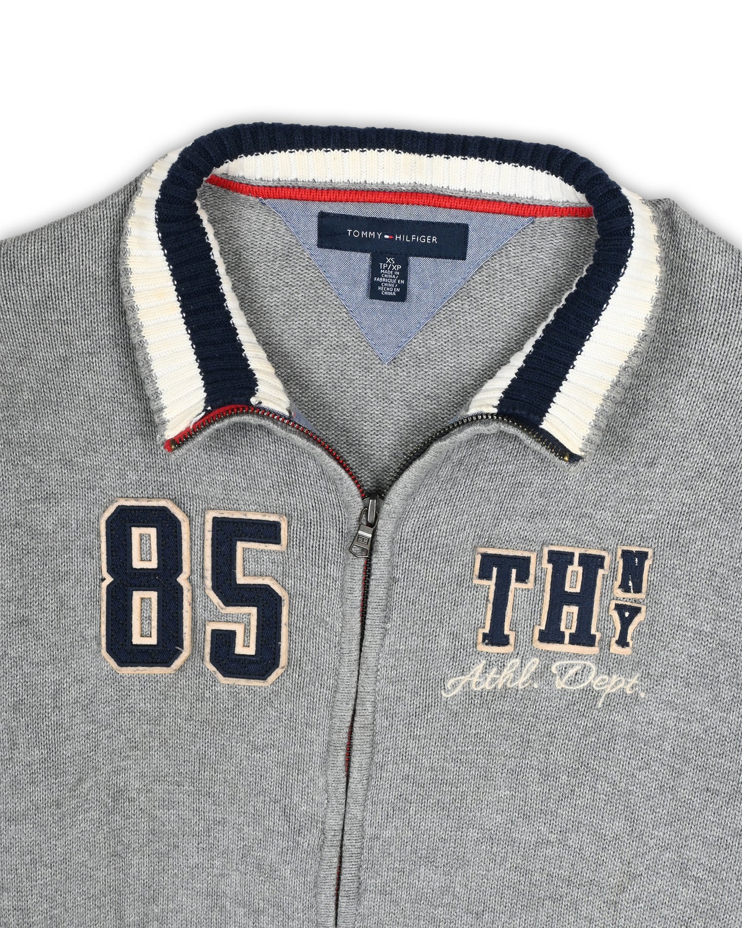 TOMMY HILFIGER ZIPPER SWEATER - XS