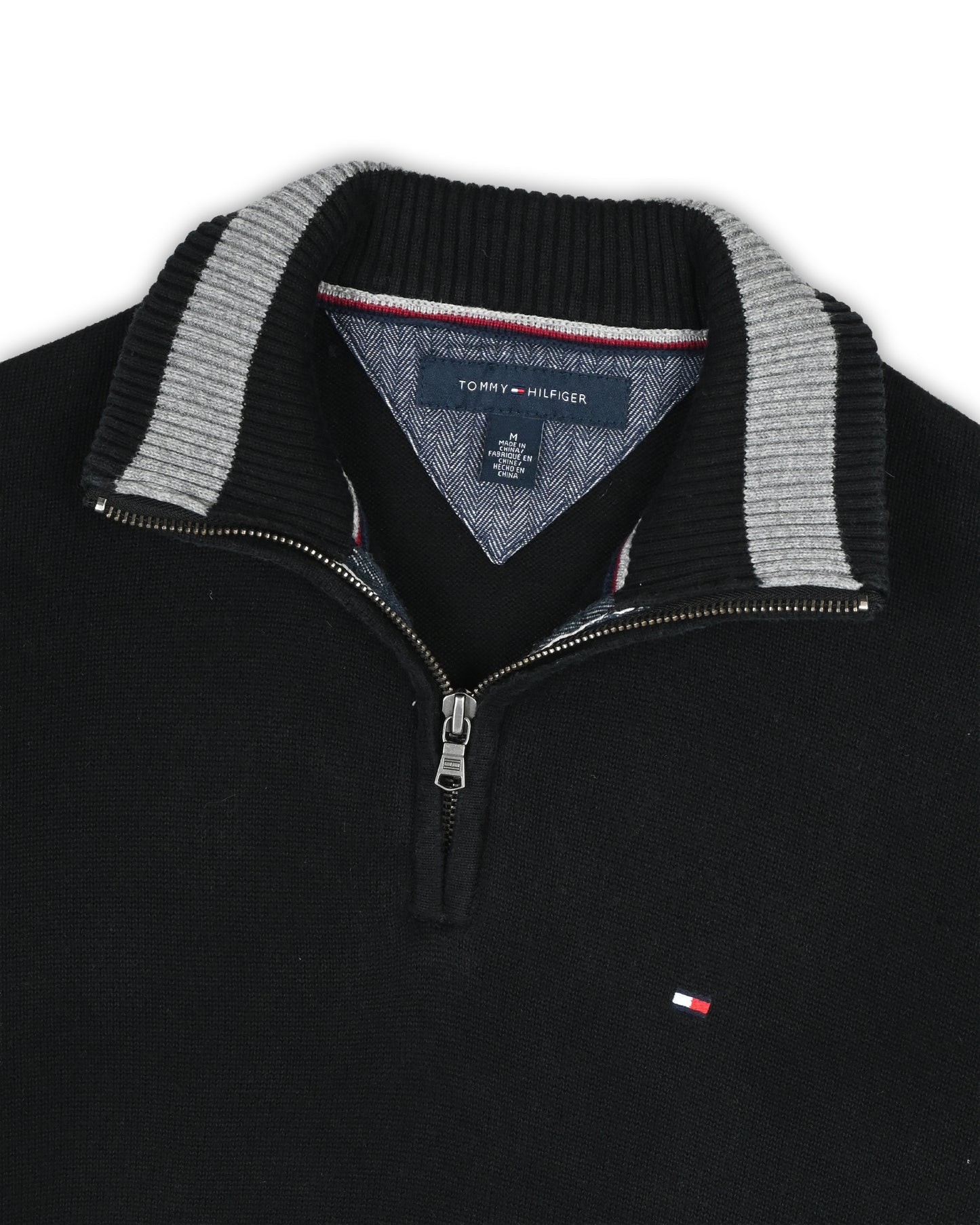 TOMMY HILFIGER QUARTER-ZIP KNIT - M