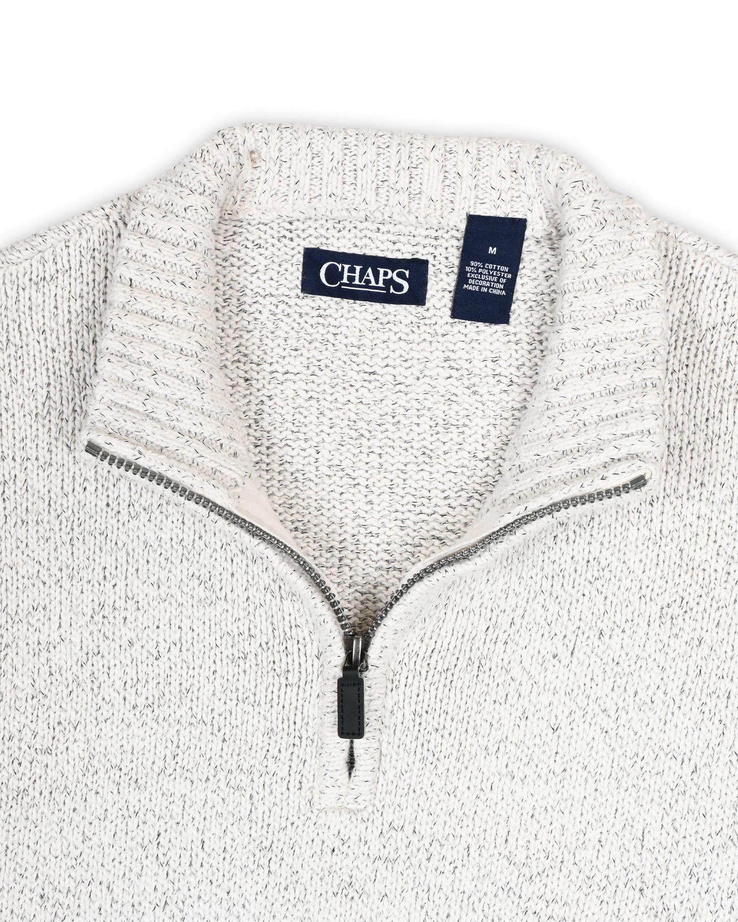 CHAPS QUARTER-ZIP KNIT - M