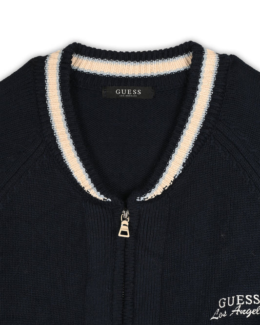 GUESS ZIPPER SWEATER - L