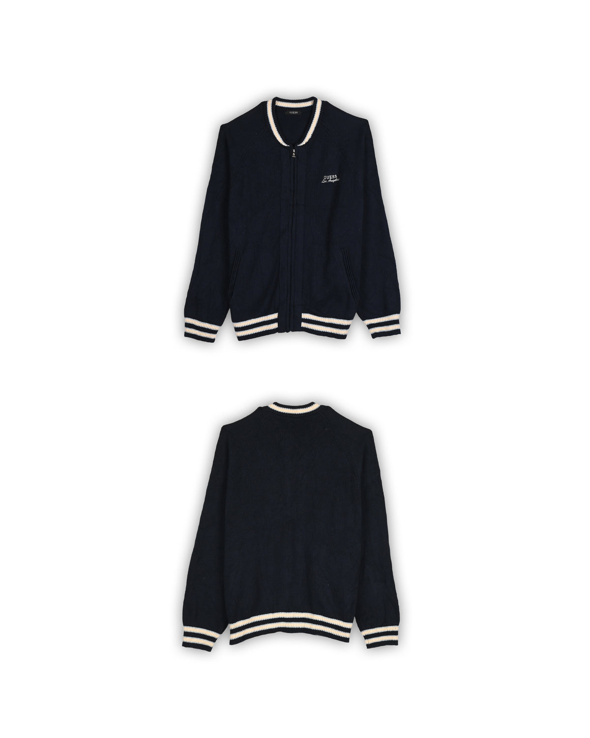 GUESS ZIPPER SWEATER - L