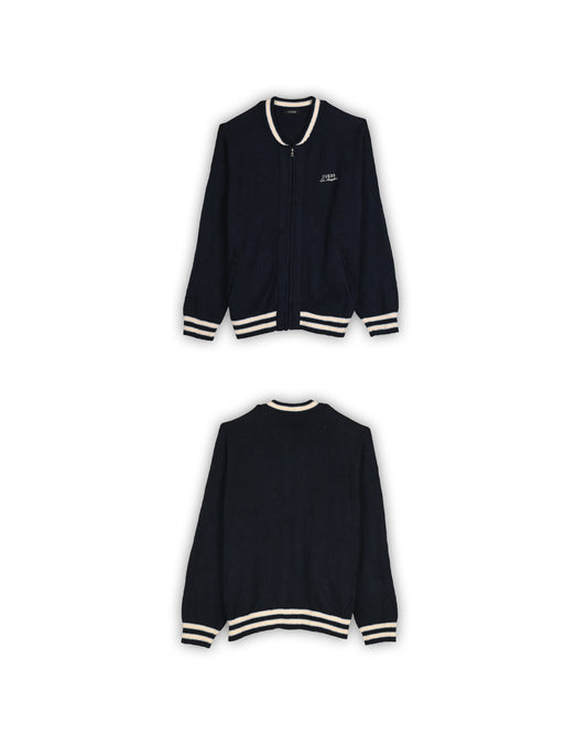 GUESS ZIPPER SWEATER - L