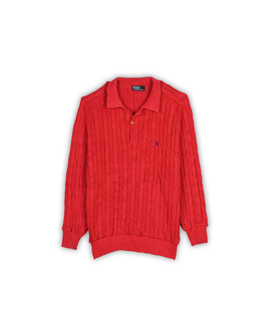 90'S POLO RALPH LAUREN CABLE KNIT - M