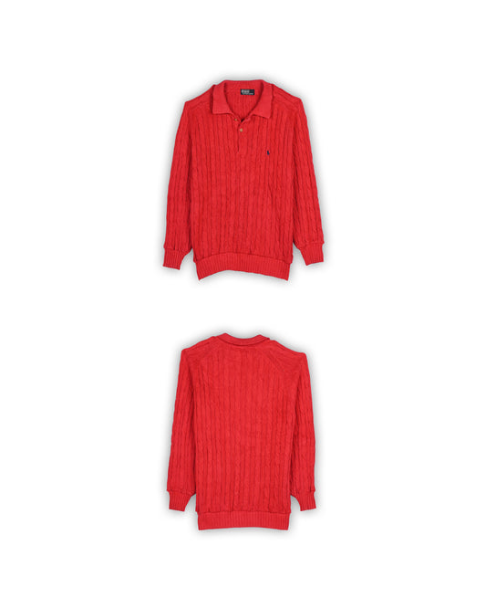 90'S POLO RALPH LAUREN CABLE KNIT - M