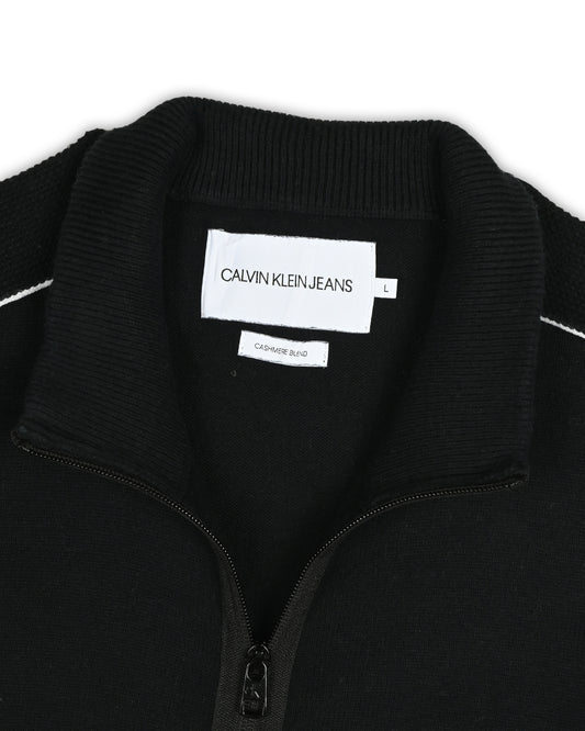 CALVIN KLEIN JEANS ZIPPER SWEATER - L