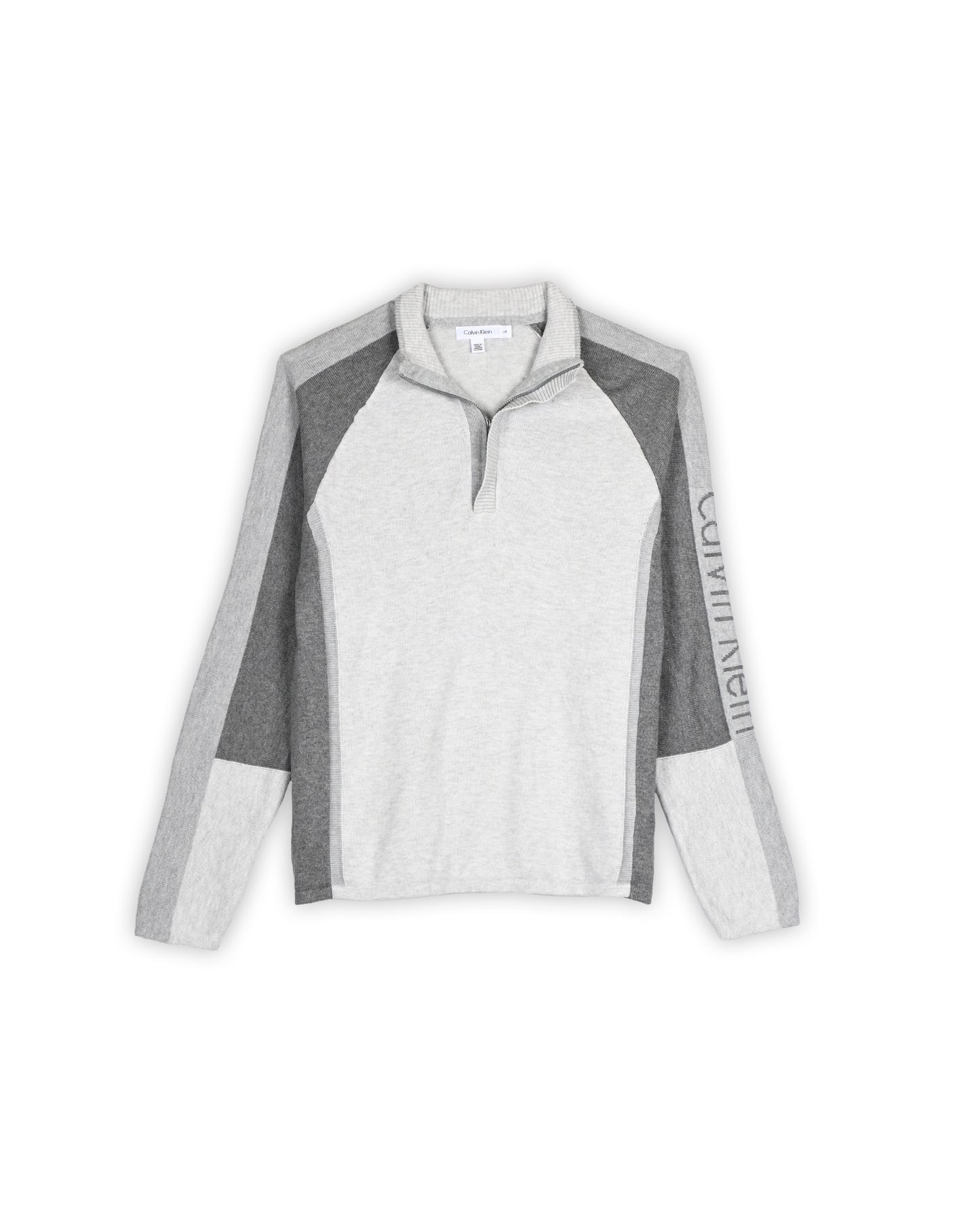 CALVIN KLEIN QUARTER-ZIP KNIT - L