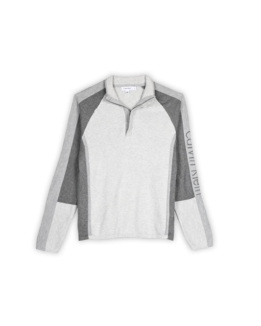 CALVIN KLEIN QUARTER-ZIP KNIT - L