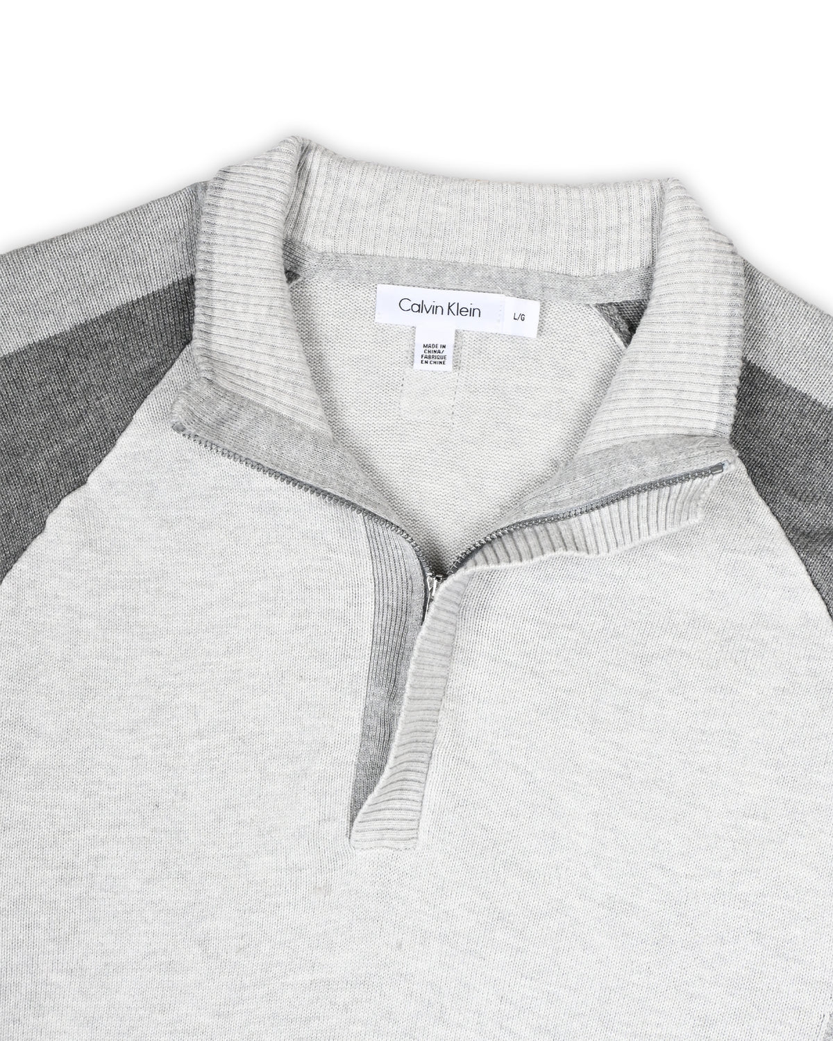 CALVIN KLEIN QUARTER-ZIP KNIT - L