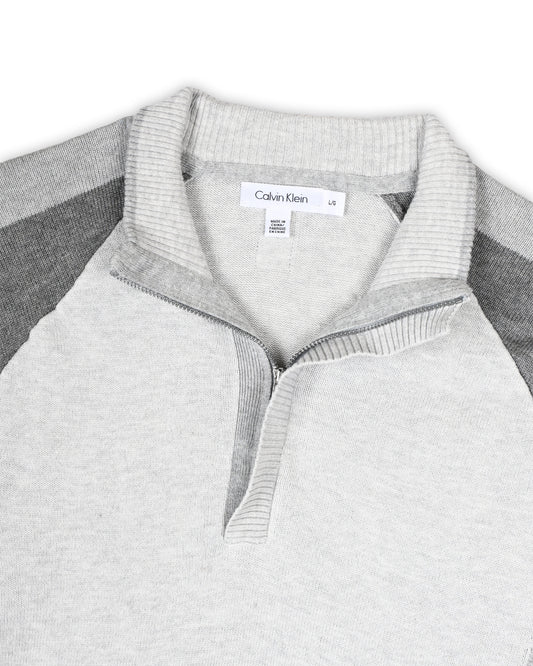 CALVIN KLEIN QUARTER-ZIP KNIT - L