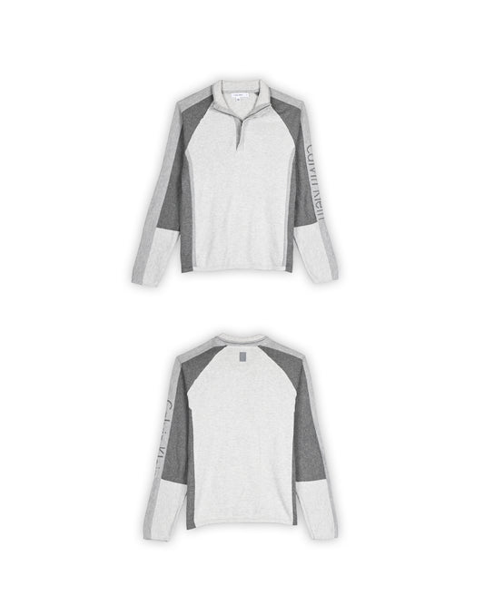 CALVIN KLEIN QUARTER-ZIP KNIT - L