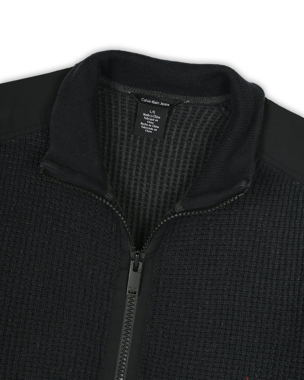 CALVIN KLEIN JEANS ZIPPER SWEATER - L