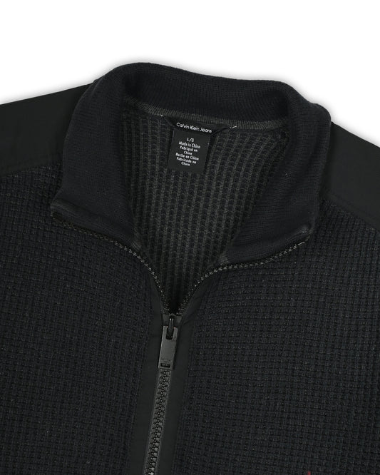 CALVIN KLEIN JEANS ZIPPER SWEATER - L