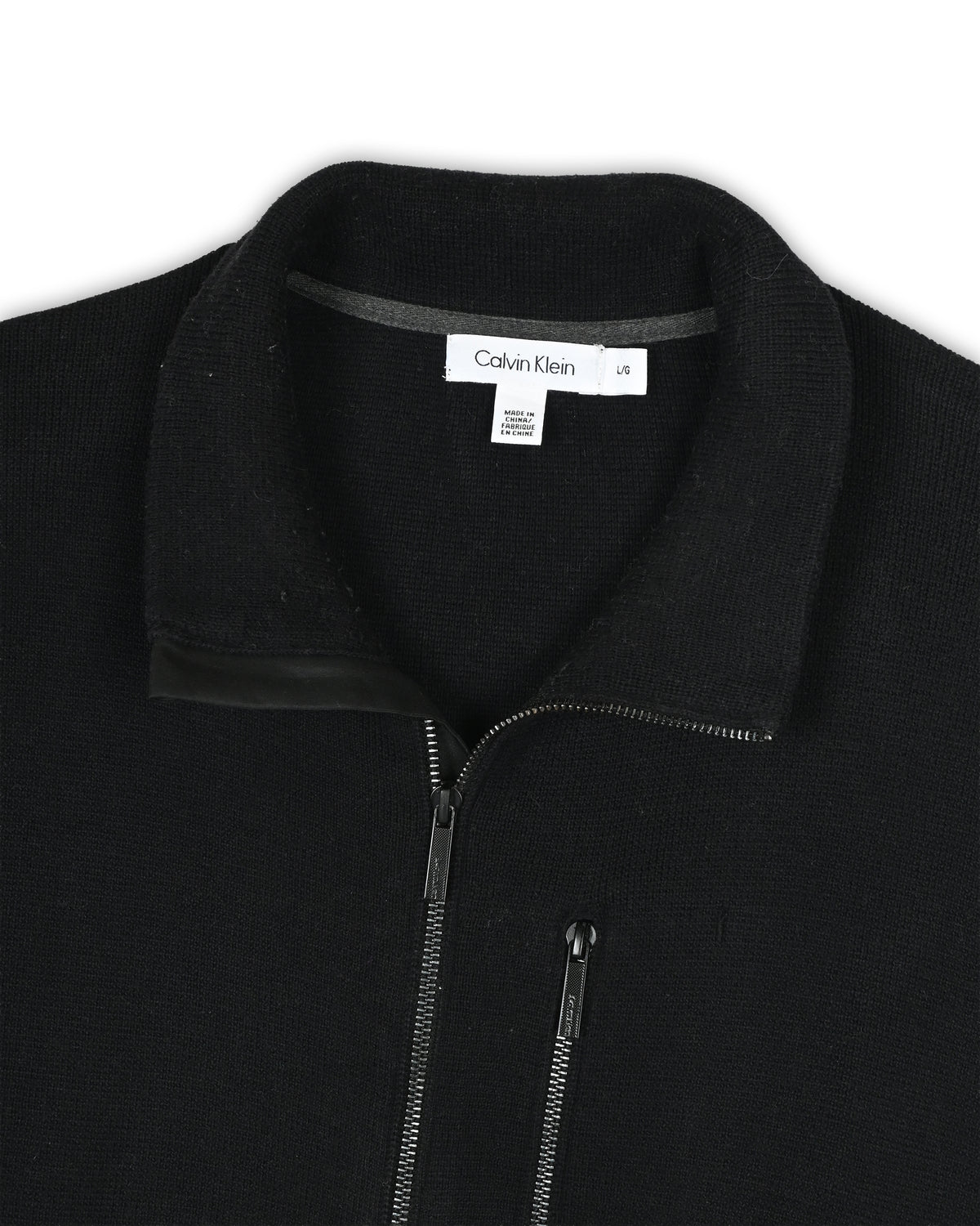 CALVIN KLEIN ZIPPER SWEATER - L