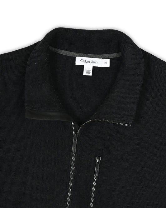 CALVIN KLEIN ZIPPER SWEATER - L