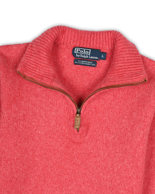 POLO RALPH LAUREN WOMEN'S WOOL QUARTER-ZIP KNIT - L