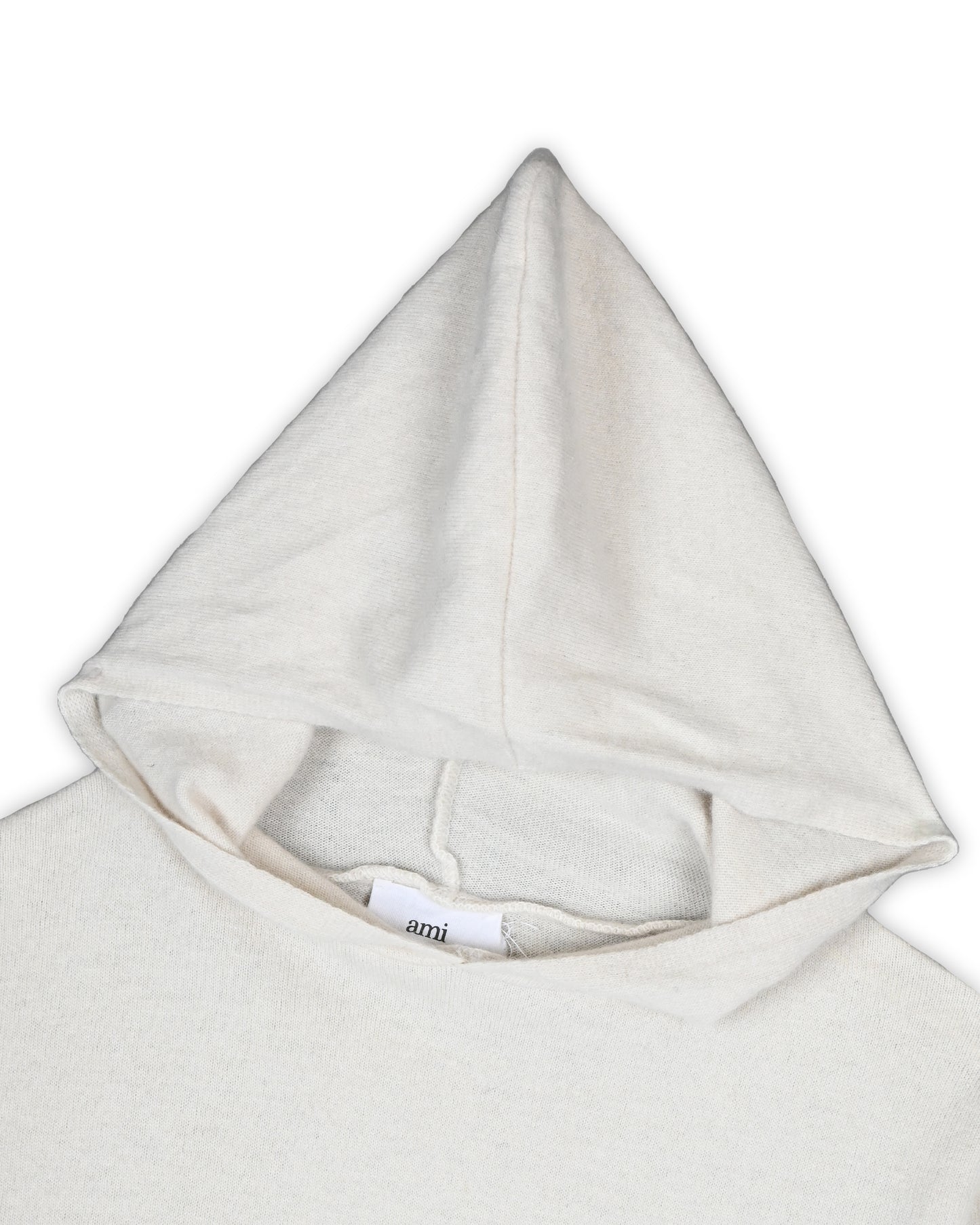 AMI PURL KNIT HOODED PULLOVER - S