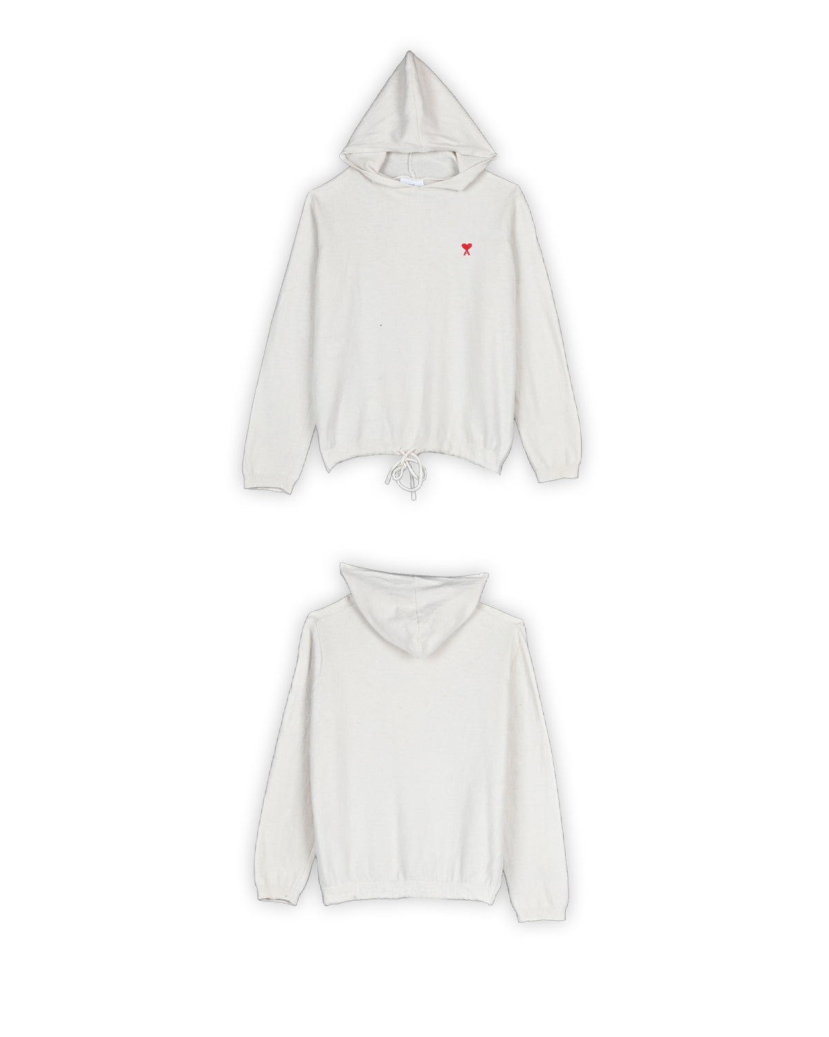 AMI PURL KNIT HOODED PULLOVER - S