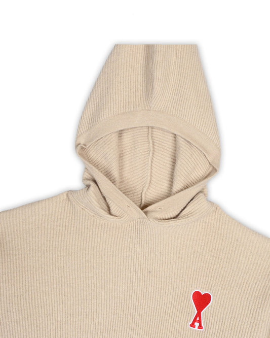 AMI RIB KNIT WOMEN'S HOODED PULLOVER - M