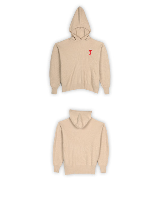 AMI RIB KNIT WOMEN'S HOODED PULLOVER - M