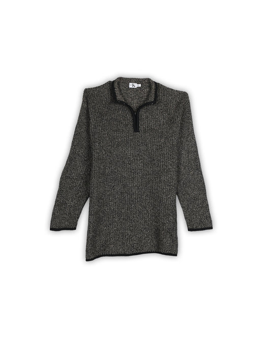 CALVIN KLEIN JEANS QUARTER-ZIP KNIT - L