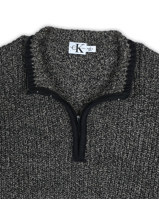 CALVIN KLEIN JEANS QUARTER-ZIP KNIT - L