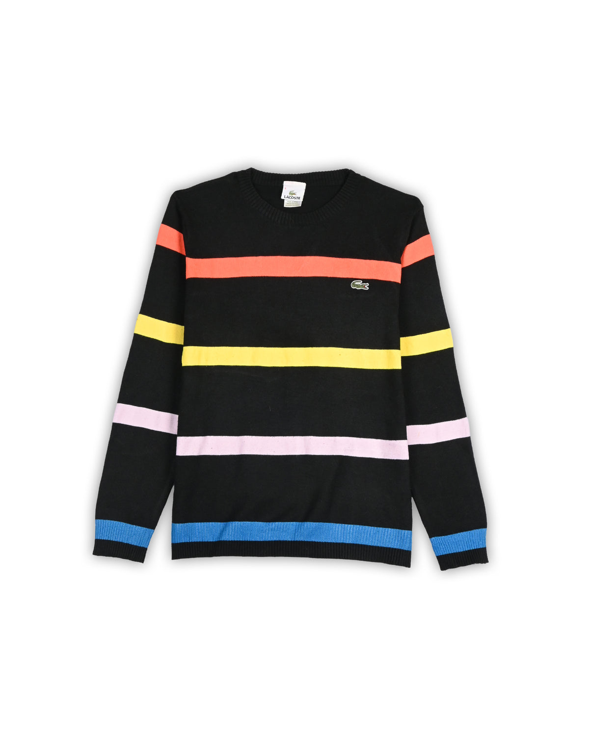 LACOSTE MULTI-STRIPE CREWNECK SWEATER - XS