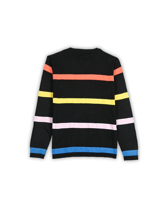 LACOSTE MULTI-STRIPE CREWNECK SWEATER - XS