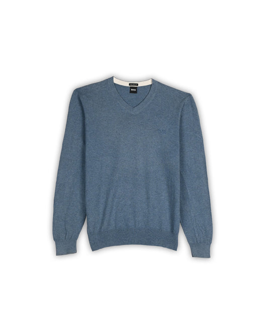 BOSS FINE-GAUGE V-NECK SWEATER - L