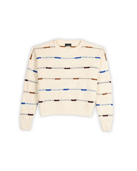 ZARA MAN TEXTURED STRIPE KNIT SWEATER - L
