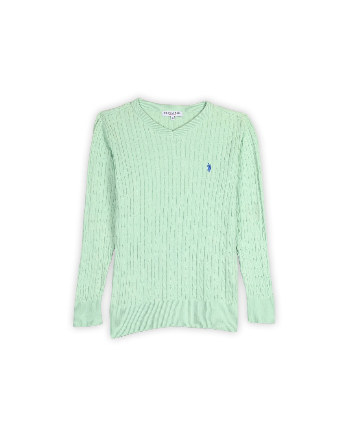 U.S.POLO ASSN WOMEN'S CABLE KNIT SWEATER - L