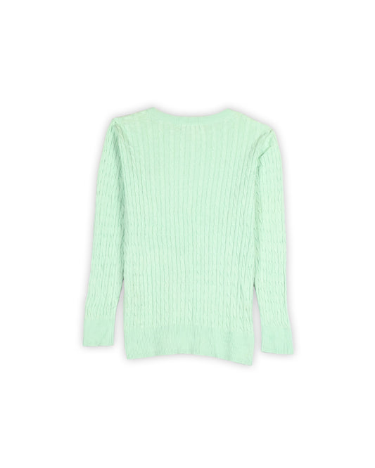 U.S.POLO ASSN WOMEN'S CABLE KNIT SWEATER - L