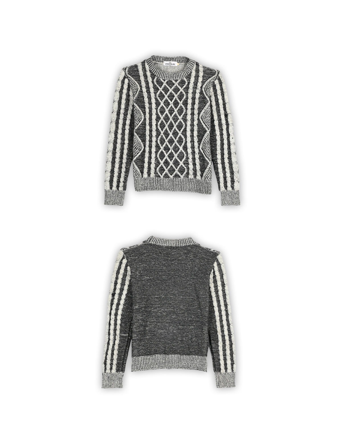 STONE ISLAND TEXTURED CABLE KNIT SWEATER - S