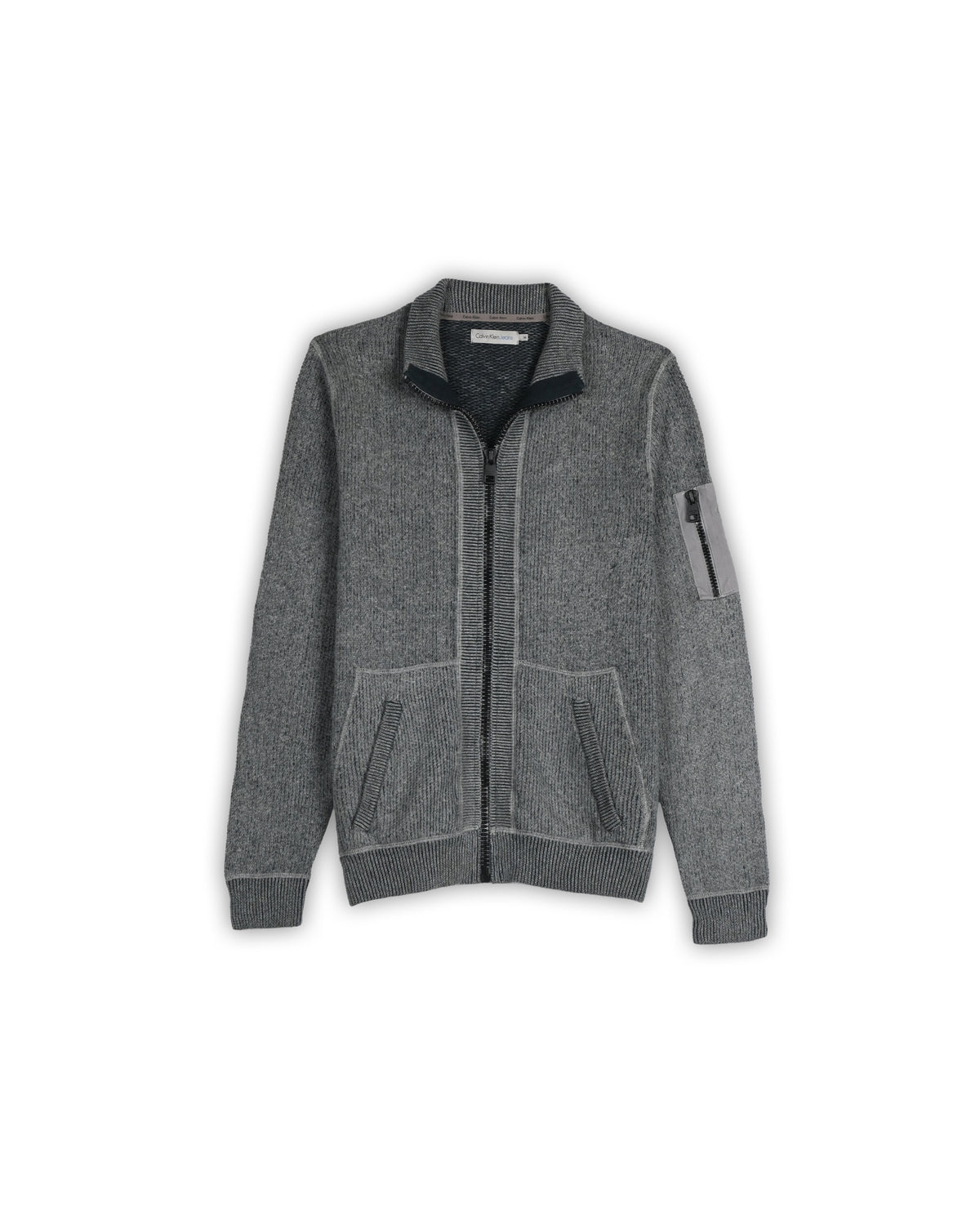 CALVIN KLEIN JEANS FULL-ZIPPER SWEATER - M