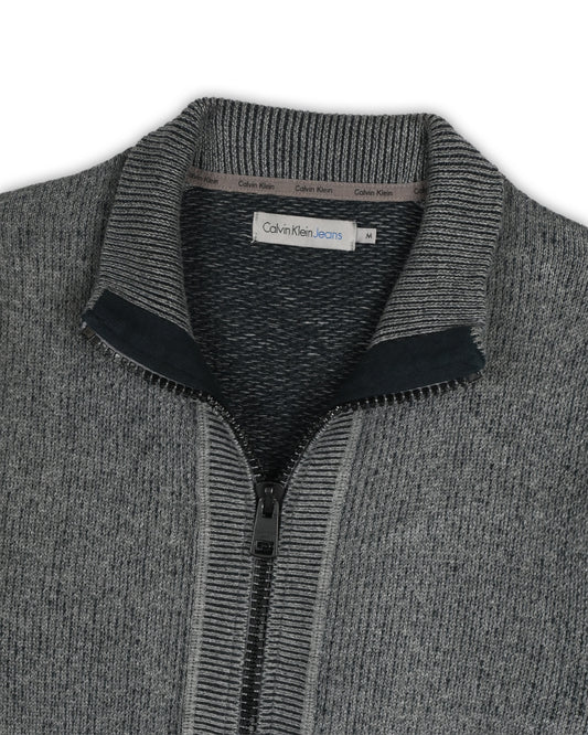 CALVIN KLEIN JEANS FULL-ZIPPER SWEATER - M