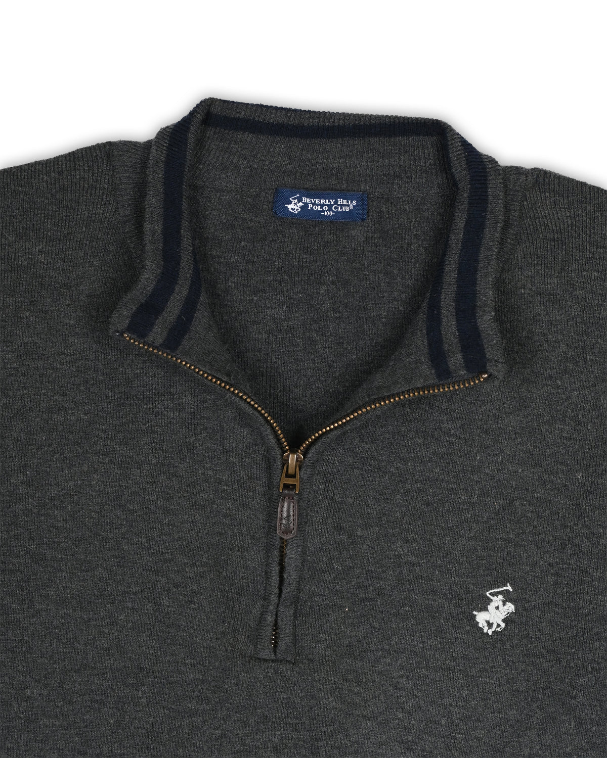 BEVERLY HILLS POLO CLUB QUARTER-ZIP KNIT - S