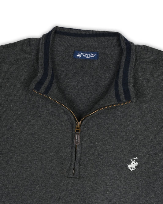 BEVERLY HILLS POLO CLUB QUARTER-ZIP KNIT - S