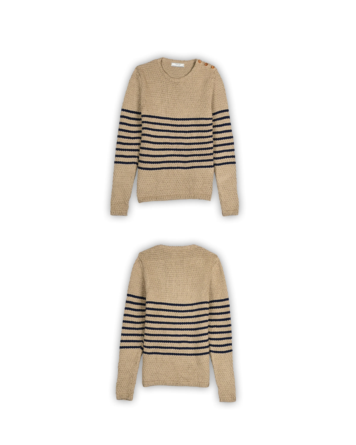 ZARA MAN STRIPED SHOULDER-BUTTON SWEATER - S
