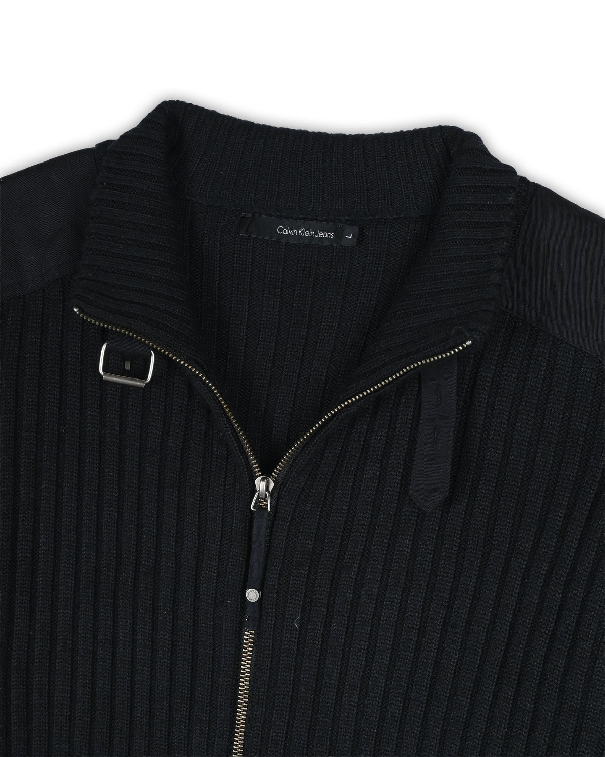 CALVIN KLEIN JEANS ZIPPER SWEATER - L