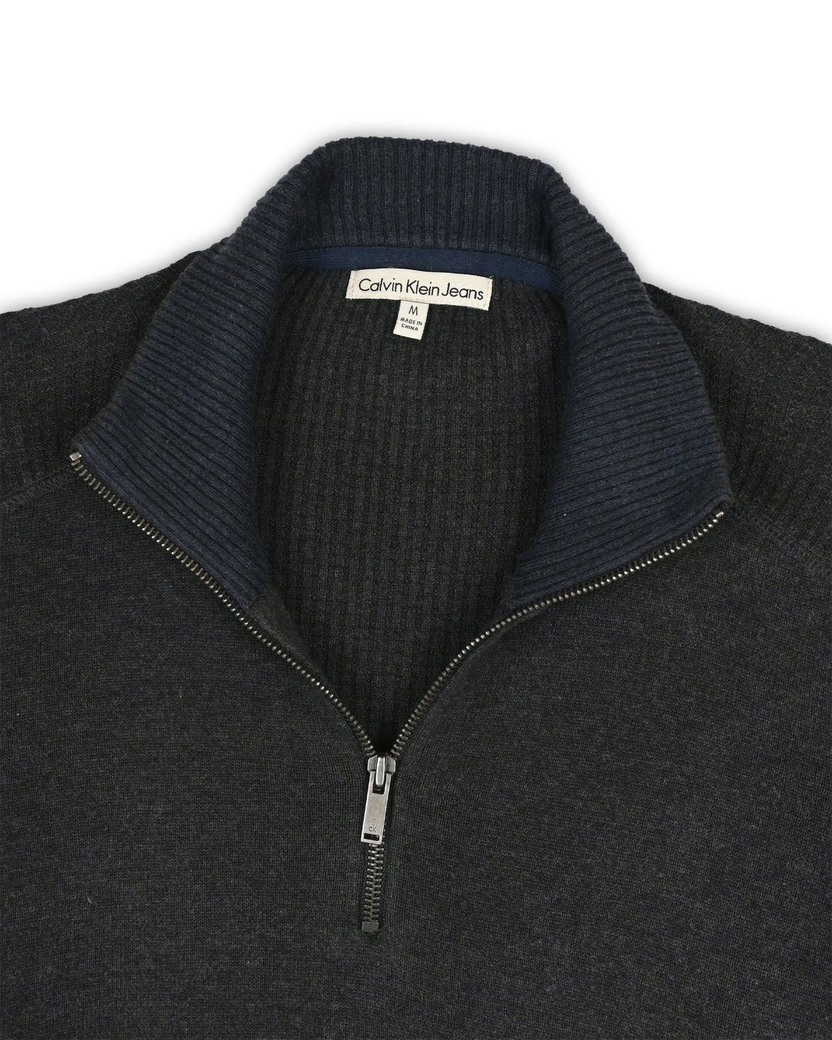 CALVIN KLEIN JEANS QUARTER-ZIP KNIT - M