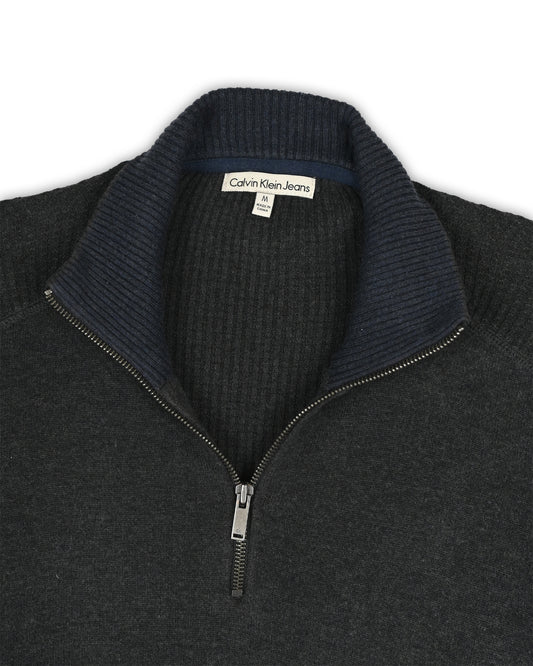 CALVIN KLEIN JEANS QUARTER-ZIP KNIT - M